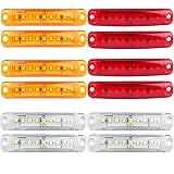 12pcs 9LED Gemischte Farbe LKW Seitenmarkierungsleuchten Lange Helle Breite Spannung 12-24V Universal 1Wx9 LKW Seitenlicht 3030 Lampenperlen Wasserdichte Hintere Anzeige Von Lampen Für Anhänger B