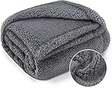 JuneJour Hundedecke Katzendecke Flauschig Hundedecke Plüsch Decke für Katze Hunde Haustierdecke Super Weich Bequem Waschbar Decke Schlafdecke Hundematte(grau，105 x 165 cm)