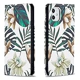 Miagon Brieftasche Hülle für iPhone 11,Kreativ Gemalt Handytasche Case PU Leder Geldbörse mit Kartenfach Wallet Cover Klapphülle,Blatt B