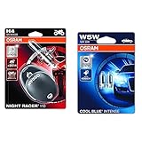 Osram NIGHT RACER 110 H4, Motorcycle Lamps, 64193NR1-02B, 12V, Doppelblister & Cool Blue Intense Kennzeichenbeleuchtung W5W, 2825HCBI-02B, 12V, Doppelb