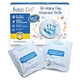 Bubzi Co Baby Handadruck Fußabdruck 2X lufttrocknender Lehm Ornament uffüllen für Neugeborene und Kleinkinder, personalisierte Andenken für Kinderzimmer Dekor-tolles Baby Geschenk