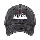 ORTUH Let's Go Brandon Baseballmütze, Verstellbarer klassischer waschbarer Cowboyhut, Flaggen-Schwarze Mütze, Retro und langlebig, lustige Geschenke für Männer und F