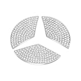 BLINGOOSE Kompatibel mit Mercedes Benz Zubehör Bling Lenkrad Emblem Cover Badge Decals Cover Dekorativer Aufkleber für Mercedes A B C E G Klasse CLA CLS GLE GLC GLK GL