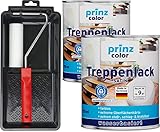 prinzcolor Premium Treppenlack Treppensiegel Klarlack Holzsiegel Set Farblos - Satin 1,5l - Lack