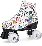 Classic Roller, Rollschuhe für Kinder, Jugendliche und Erwachsene，Die neuen Urban Rollschuhe,Vierrad-Skating, Zweireihige Größe, Erwachsene, Jugendliche, Schönes Muster (41)