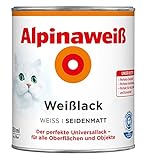 ALPINA Alpinaweiss Lack Farbe Weisslack weiß 750 ml Liter SEIDENMATT