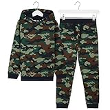 CityComfort Trainingsanzug Kinder, Jogginganzug für Jungen und Mädchen, Sportanzug Kinder, Hoodie und Hose Set Für Kinder 3-14 Jahre, Geschenke für Kinder (Camo Grün, 11-12 Jahre)