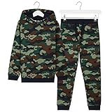 CityComfort Trainingsanzug Kinder, Jogginganzug für Jungen und Mädchen, Sportanzug Kinder, Hoodie und Hose Set Für Kinder 3-14 Jahre, Geschenke für Kinder (Camo Grün, 5-6 Jahre)