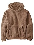 Gemijacka Pullover Kinder Kapuzenpullover Unisex Teddy-Fleece Sweatshirt mit Kapuze Jungen Mädchen Plüsch Winter Hoodie Braun 110