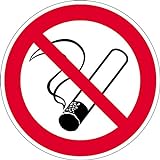 Schild Rauchen verboten gemäß ASR A1.3/ BGV A8 Kunststoff 20 cm Ø (Verbotsschild, nicht rauchen, Rauchverbot) w