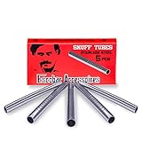 Escobar Accessoires 5 Ziehröhrchen aus hygienischem Edelstahl 70 mm für Schnupftabak