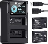 LP-E10 Akku und Ladegerät Set für Canon, 2er Pack Ersatzakkus mit Kamera Akkuladeset für Canon EOS Rebel T7, T3, T5, T6, Kiss X50, Kiss X70, EOS 1100D, EOS 1200D, EOS 1300D, EOS 2000D Digitalk
