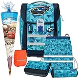 RACE - Rennauto Cars - McNeill McLight 2 mit McAddy Schulranzen-Set 8tlg. mit REGENSICHERHEITSHÜLLE, SCHLÜSSELANHÄNGER und LEUCHTANHÄNGER - SCHULTÜTE GRATIS DAZU