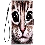 Hpory Kompatibel mit iPhone SE 5S Hülle, iPhone 5S SE Handyhülle Muster PU Leder Klapphülle mit Handschlaufe Standfunktion Geldbörse Wallet Case Flip Cover Schutzhülle Etui T