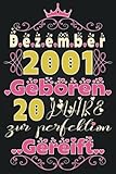 Dezember 2001 Geboren 20 Jahre zur perfektion Gereift: Alternative geburtstagskarte 20 / geschenkideen mädchen 20 jahre / 2001 geburtstag frau / Geburtstags fü