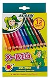 Jolly X-BIG Buntstifte | 12 Extradicke Farbstifte | Extrem Bruchsicher und Langlebig | Ungiftig | 12 Stück
