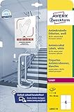 AVERY Zweckform L8003-10 selbstklebende Folie antibakteriell A6 (entfernt 99,9% aller Bakterien, Viren, Keime, 40 Hygieneaufkleber, permanente Etiketten für Türgriffe, Kontaktflächen) 10 Blatt, weiß