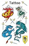 AVERY Zweckform 56404 Tattoo Kinder 11 Stück (Temporäre Tattoos Drachen, Kinder Tattoo wasserfest, Klebetattoos, Kindergeburtstag, Mitgebsel, Partyspiele Preise, Kinder zum Spielen, Tattoo Jungen)