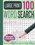 Large Print Word Search: 100 Puzzles for Adults and Teens. Search and Find More 2000 W