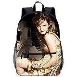 QETUOAD 3D Gedruckter Cartoon Rucksack Lässige Schulranzen Emma Watson-geeignet für Jungen, Grund- und Mittelschüler-Größe: 45x30x15 cm/17 Zoll-Lässige S