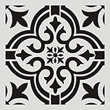 4 x FOUR-C Schablonen für Blumenmalerei für Boden, Wand, Fliesen, Stoff, Möbel, Holzverbrennung, Kunst und Handwerk, Mandala-Vorlage, wiederverwendbar (4 Stück, A4)