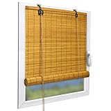 Sol Royal Bambusrollo 60 x 160cm SolDecor B86 - Sichtschutz Fenster Rollo Ohne Bohren - Raffrollo Bambus Inkl Klemmfix Träger - Holzrollo Natur mit Kindersicherheitsclip - Bamb