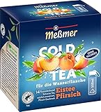 Meßmer Cold Tea Eistee Pfirsich | Für die Wasserflasche | ohne Zucker | ohne Kalorien | Alternative zu zuckerhaltigen Getränken wie Limonade oder Saft | 14 Pyramidenb