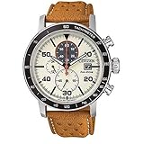 Citizen Herren Chronograph Quarz Uhr mit Leder Armband CA0641-16X