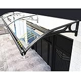 Aluminium-Pultbogenvordach,Außenbalkonfenster-Regenschutzabdeckung,WAsserdichte Haustür Überdachungfür Den Haushalt,Leise Vordach,mit Kaffee Farbe Halterung (80x80cm/31'x31')