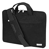 TECHGEAR Tasche für 15-15,6 Laptops - Tragbare Multifunktions Laptop hülle mit verstellbarem Schultergurt, Gepäckriemen und unterdrückbaren Griffen, Tragbarer Organizer Case mit Taschen - Schw