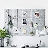 HUVE 4er Pack Grid Filz Wandbehang Fototafel Bilddekoration Tafel Foto Display Wanddekoration Pinnwand Wohnkultur Büro Planer Spielplan Tafel (Hellgrau)