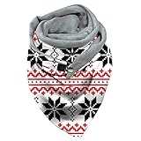 Orgrul Schal Damen Mode Weiches Dreieckstuch Baumwolle Schal Leichter Strickschal Großen Dreieckschal Herbst Winter Warm Drucken Scarf Halstuch für Frauen und Mädchen AD0 (C)