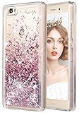 WLOOO Huawei P8 Lite Hülle, Handyhülle Huawei P8 Lite, Huawei P8 Lite Hülle Glitzer, Hülle Huawei P8 Lite, Hülle P8 Lite, Huawei P8 Lite Hülle Silikon, Handyhülle P8 Lite (Rose Gold)