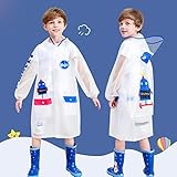 Regenmantel Kinder Junge Transparenter Mit Dinosauriermuster Wasserdicht Atmungsaktiv Leicht Regenjacke Regencape Wandern Rucksack Regen Jacke. Fahrrad Kapuzenjacke Softshelljacke Outdoor Camping