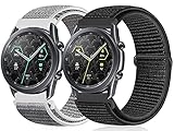 Runostrich 22mm Nylon Armband Kompatibel mit Samsung Galaxy Watch3 45mm/Galaxy Watch 46mm/Gear S3 Classic/Frontier, Damen Herren Sport Loop Verstellbares Atmungsaktives Dehnbares Armb