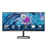 Philips 345E2AE - 34 Zoll WQHD Gaming Monitor, 75 Hz, 4ms, AdaptiveSync (3440x1440, HDMI, DisplayPort) schw