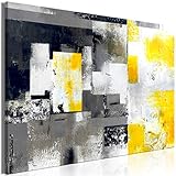 murando - Bilder Abstrakt 60x40 cm Leinwandbild 1 TLG Kunstdruck modern Wandbilder XXL Wanddekoration Design Wand Bild - grau gelb weiß schwarz a-A-0434-b