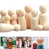 Camelize Holzfiguren Puppen,50 Stück Unvollendete Holz Familie Figuren,DIY natürliche Holzfiguren Hochzeit für Geburtstag Dekoration Bemalen B