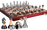 WEDF Haltbares internationales Schachspiel aus Holz, das mit magnetischen Steinen faltbar ist Einfach zu speichern Puzzle-Spielzeug geeig