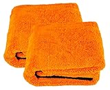 Liquid Elements 2X Orange Baby XL Trockentuch Mikrofasertuch 800 GSM 90 x 60