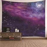 Aimsie Wandteppich, Sternenklarer Himmel Wanddeko Jungenzimmer Polyester Wanddeko Mädchenzimmer Wandteppich Kinderzimmer Schwarzes Lila 260X240C