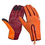 Unisex Touchscreen Winter Thermal Warm Radfahren Fahrrad Fahrrad Ski Outdoor Camping Wandern Motorradhandschuhe Sport Vollfinger -Orange-1-L