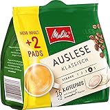 Melitta gemahlener Röstkaffee in Kaffeepads, 10 x 16+2 Pads, vollmundig und temperamentvoll, Stärke 3 bis 4, Auslese klassisch, 1300 g