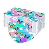 Lomelomme 50 Stück Kinder Mund und Nasenschutz mit Motiv Cartoon Druck Bandana Halstuch Mundschutz Atmungsaktiv Staubdicht 3-lagig_Mundbedeckung für 5-14 Jahre Jungen M