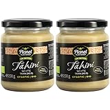 Planet Plant-Based Bio Tahin weiß 2er pack (2x250gr) Zarte, Cremige Konsistenz - Ideal für Suppen, Dressings, Dips ect. - Tahin Glutenfrei, Vegan - Perfekt für die aromatische Kü