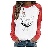Katzen-Druck, Kapuzen-Sweatshirt, Damen, Valentinstag, Sweatshirt, Hoodies aus Baumwolle, große Größe, Sportjacke mit langen Taschen, Tops, Bluse, T-Shirt, Streetwear Gr. l, Rot 7