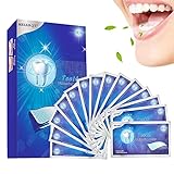 White Stripes,White Teeth Whitening Strips Zähne Bleaching Stripes Mit 28 Pcs, Zahnaufhellung Strips Zähne Bleaching Set für Zahnbleaching,Ohne Peroxid,Gegen Gelbe Zähne,Schwarze Z