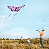 Schmetterling Drachen für Kinder, einfach zu fliegen und zu montieren Drachen Flugdrachen mit bunten Schwanz fur Outdoor Aktivitäten, Schaffung von Erinnerungen mit F