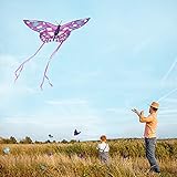 Schmetterling Drachen für Kinder, einfach zu fliegen und zu montieren Drachen Flugdrachen mit bunten Schwanz fur Outdoor Aktivitäten, Schaffung von Erinnerungen mit F