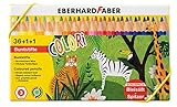 Eberhard Faber 514838 - Colori Stifte-Set mit 36 Sechskant-Buntstiften, 1 Bleistift und einem Spitzer, wasserfest und bruchsicher, im Kartonetui, Farb-Stifte zum Malen, Illustrieren und Z